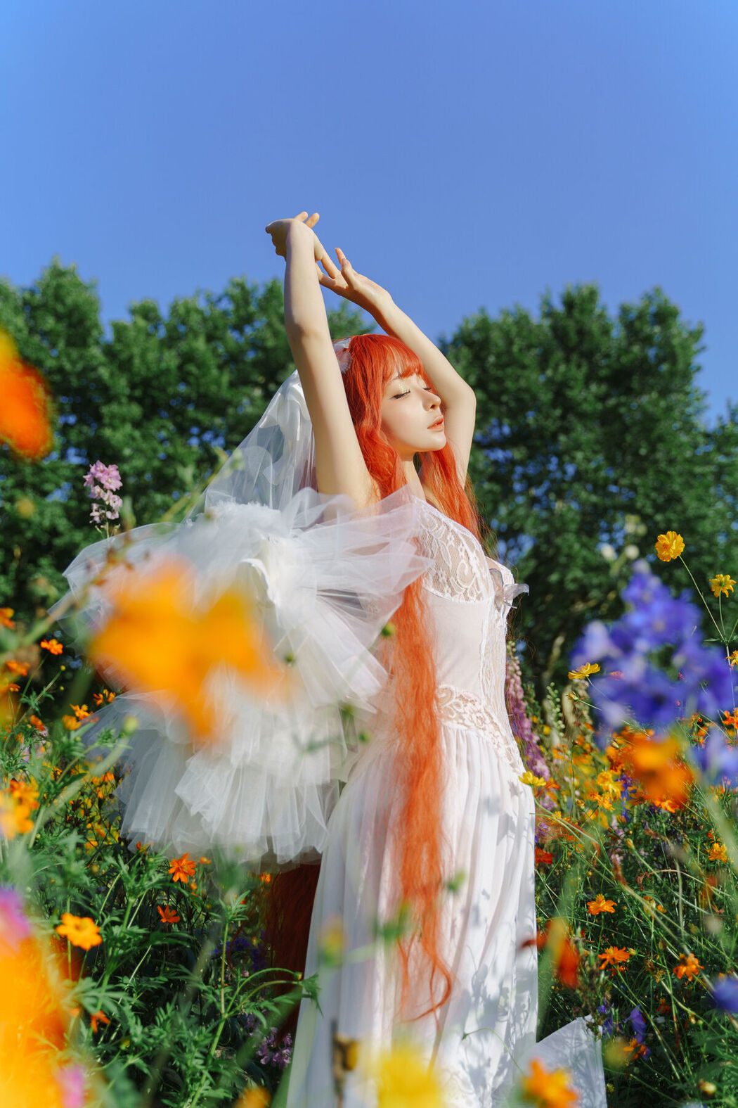 Coser@蠢沫沫 Chunmomo &#8211; 花丛婚纱 (67P)