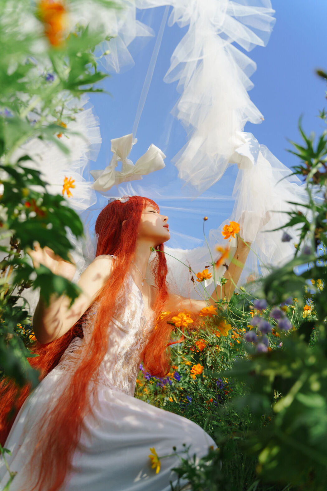 Coser@蠢沫沫 Chunmomo &#8211; 花丛婚纱 (67P)