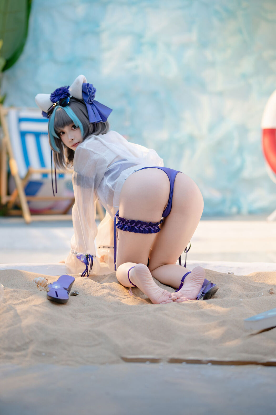 Coser@Bangni邦尼 – 泳装柴郡 (87P)