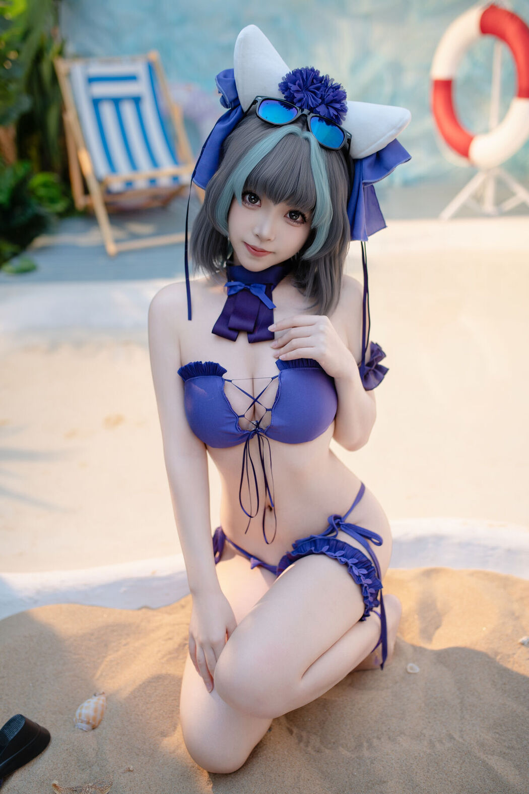 Coser@Bangni邦尼 – 泳装柴郡 (87P)