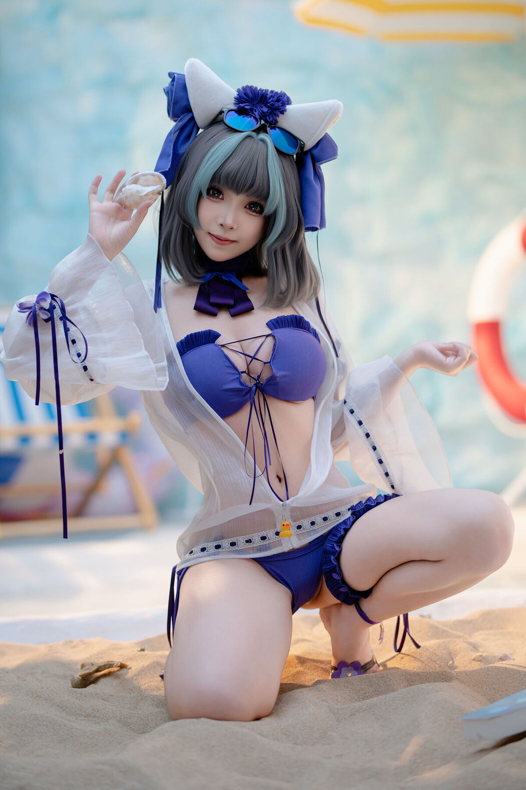 Coser@Bangni邦尼 – 泳装柴郡 (87P)