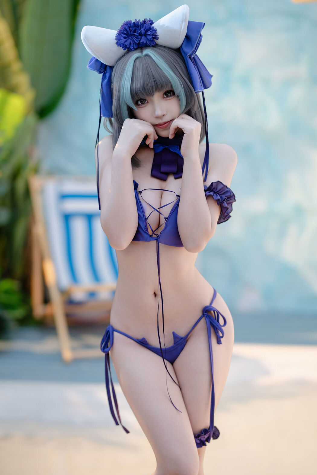Coser@Bangni邦尼 – 泳装柴郡 (87P)