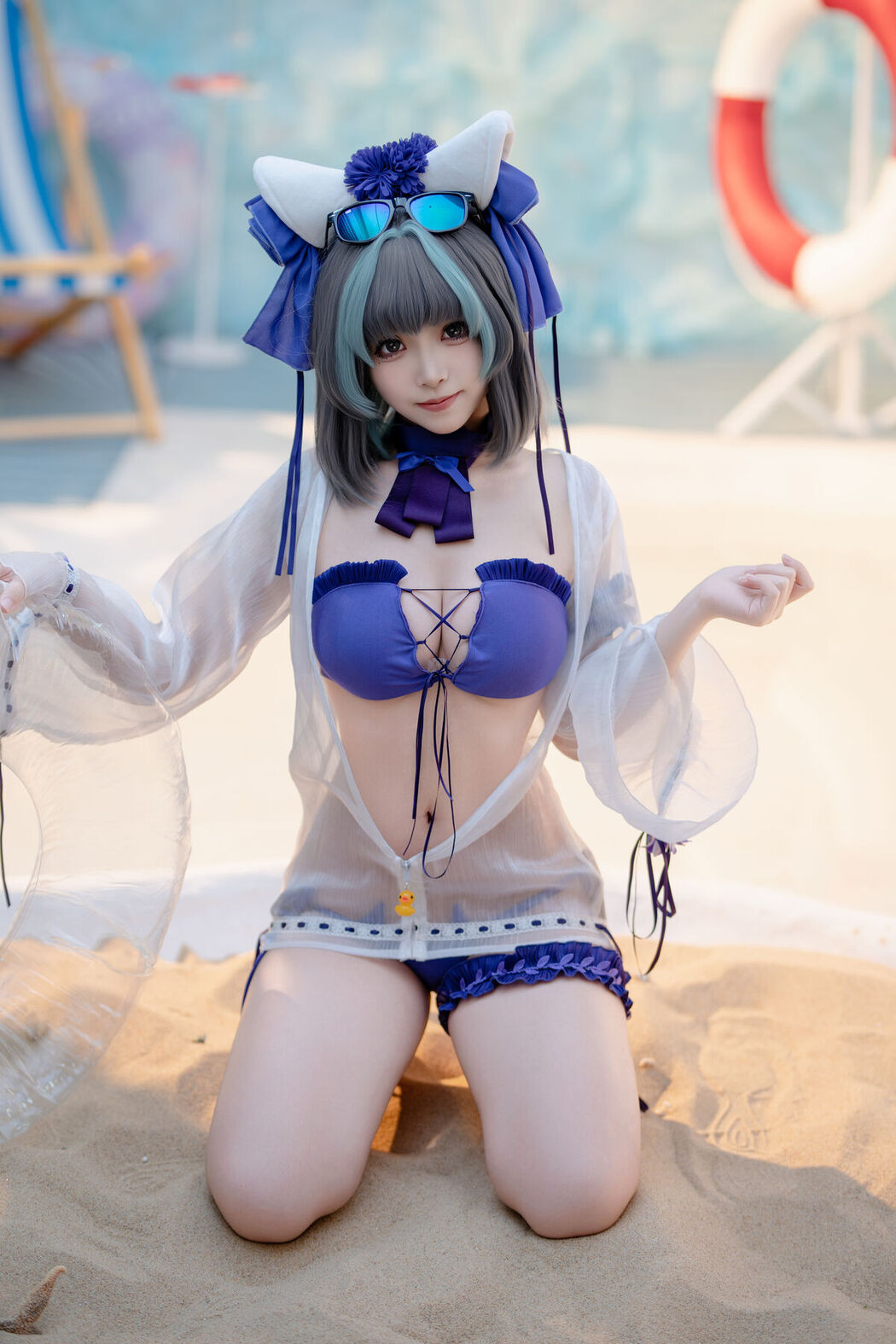 Coser@Bangni邦尼 – 泳装柴郡 (87P)