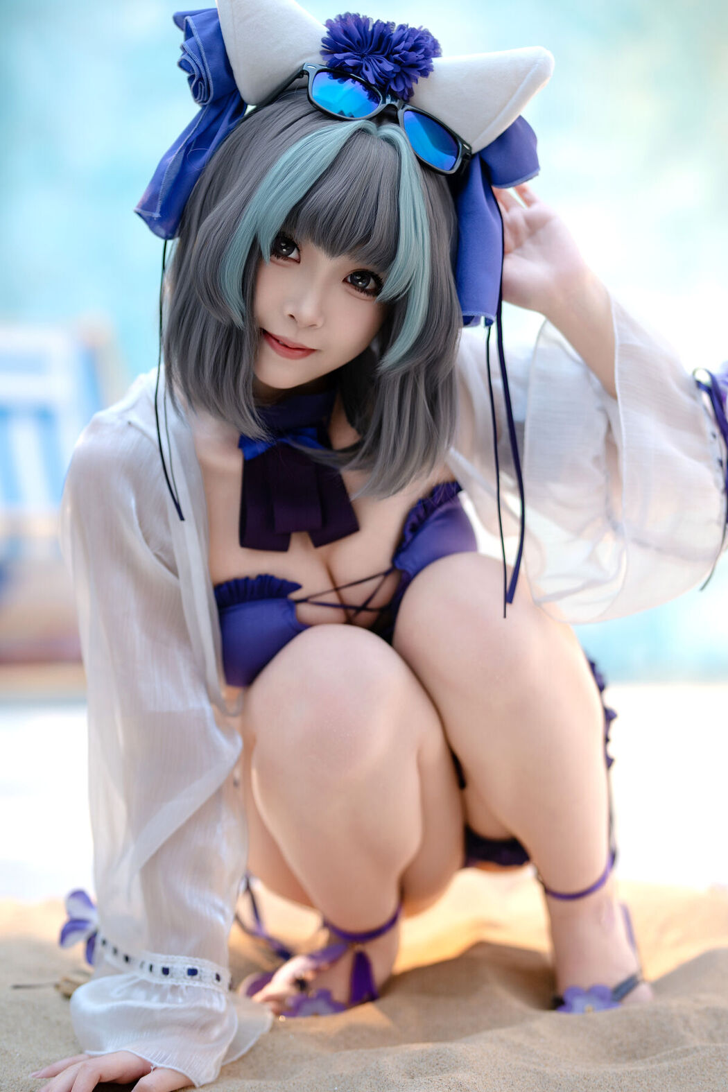 Coser@Bangni邦尼 – 泳装柴郡 (87P)