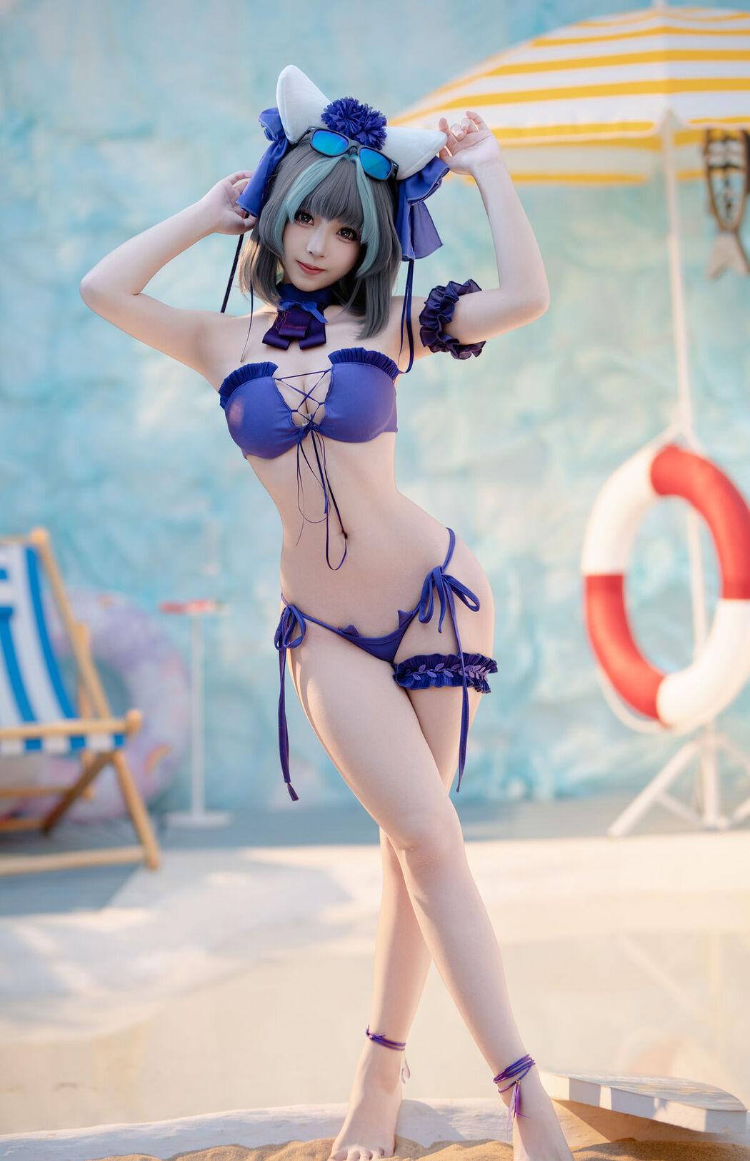 Coser@Bangni邦尼 – 泳装柴郡 (87P)