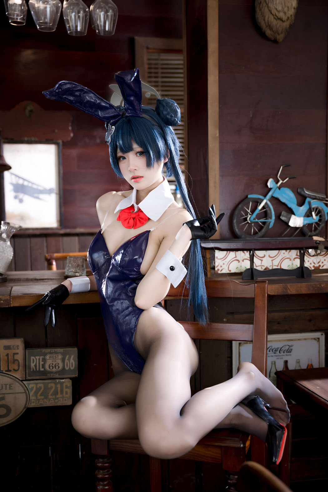 Coser@九柒喵 – 蔚蓝档案 龙华妃咲 兔女郎 (60P)