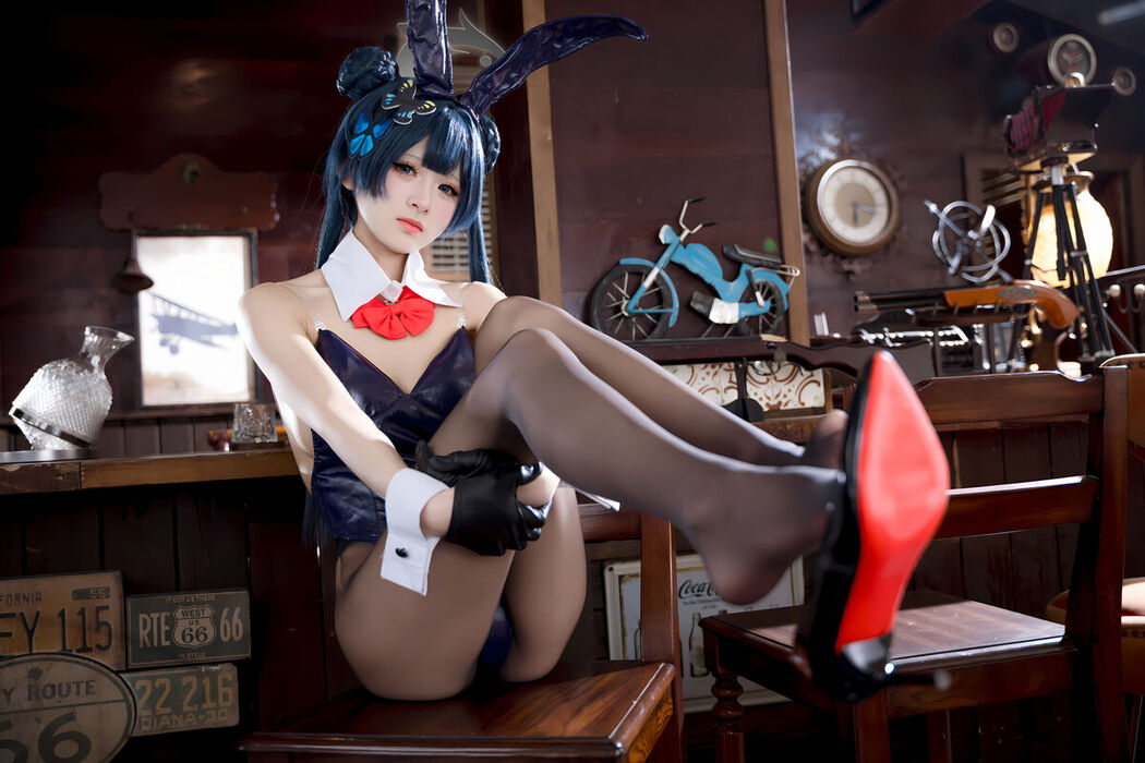 Coser@九柒喵 – 蔚蓝档案 龙华妃咲 兔女郎 (60P)