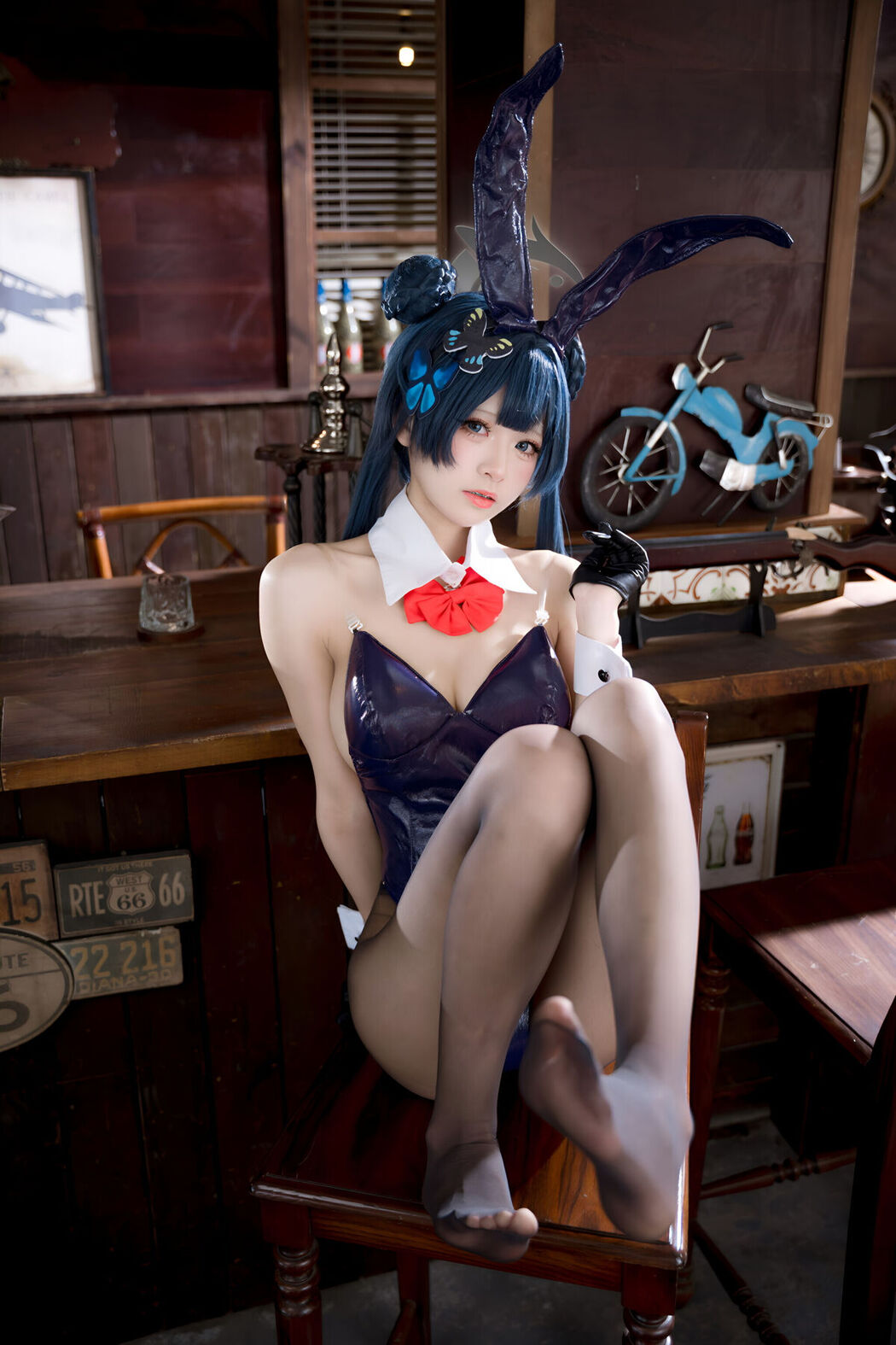 Coser@九柒喵 – 蔚蓝档案 龙华妃咲 兔女郎 (60P)