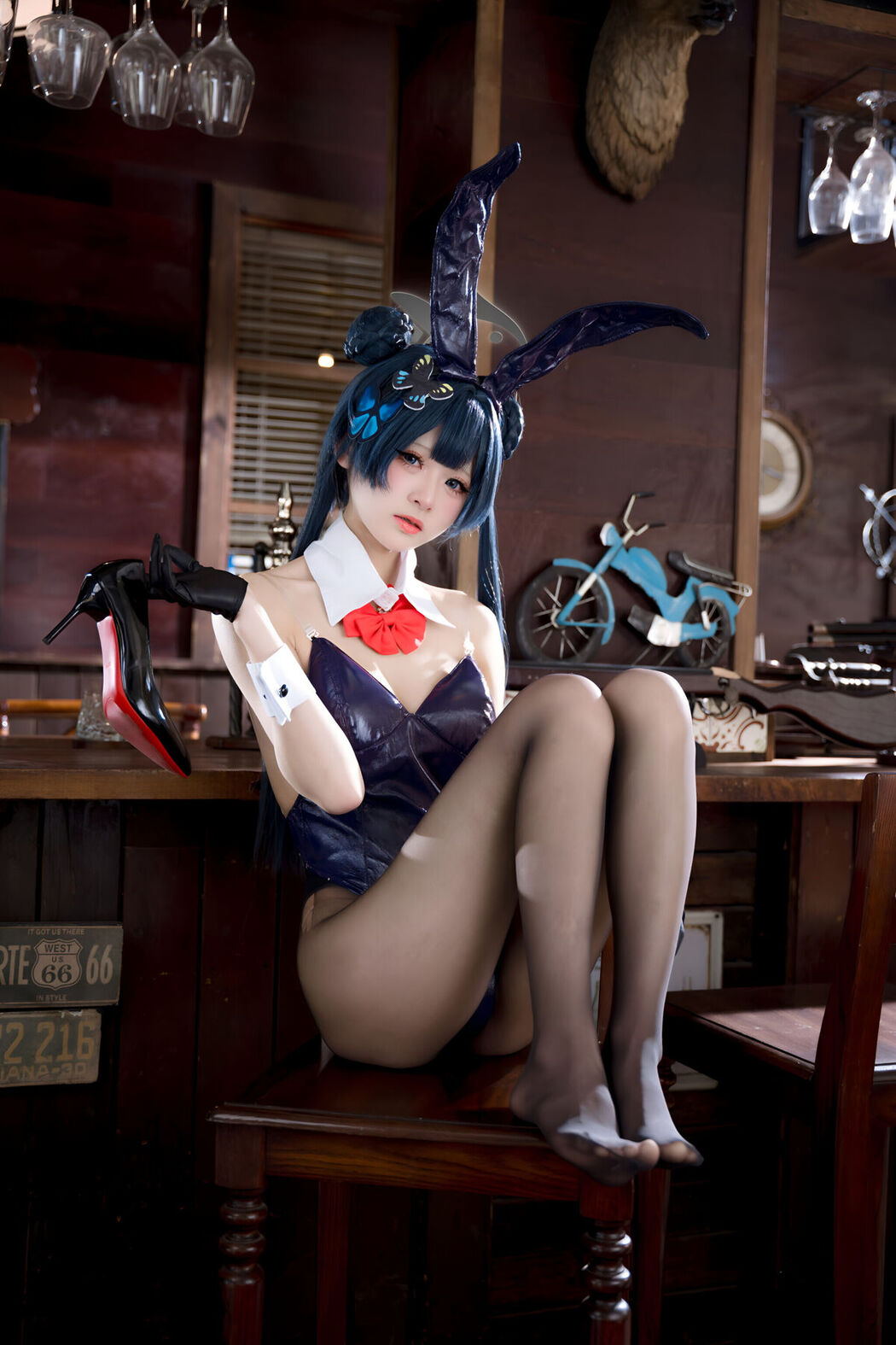 Coser@九柒喵 – 蔚蓝档案 龙华妃咲 兔女郎 (60P)