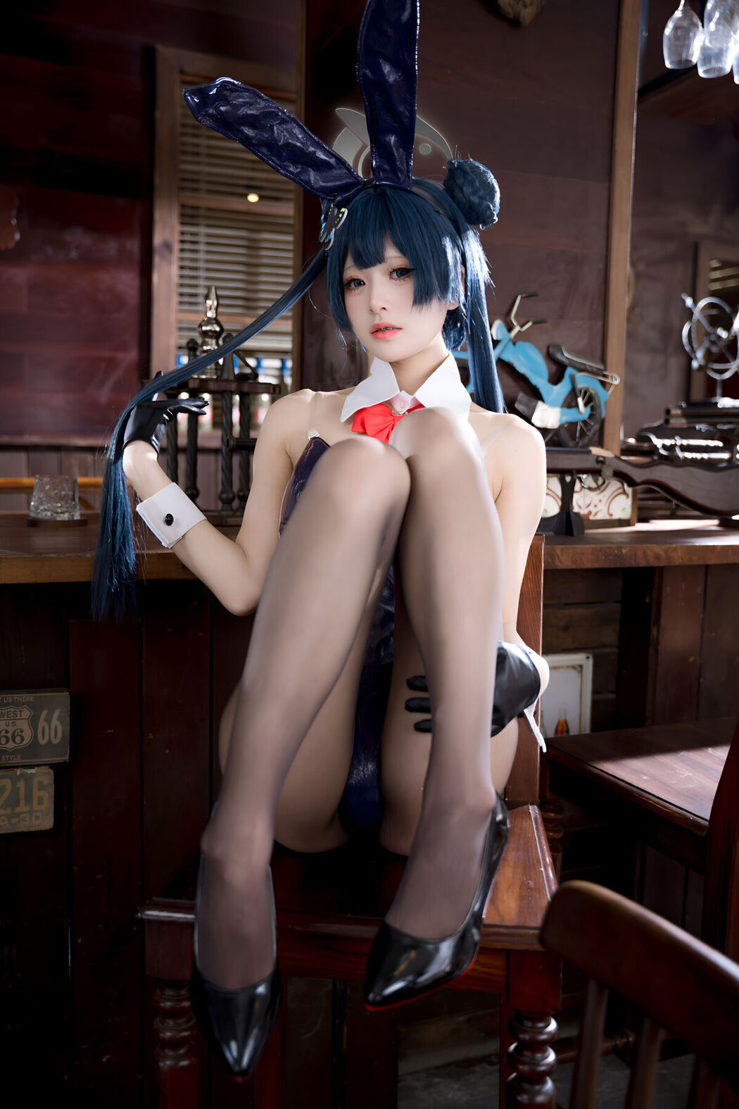 Coser@九柒喵 – 蔚蓝档案 龙华妃咲 兔女郎 (60P)