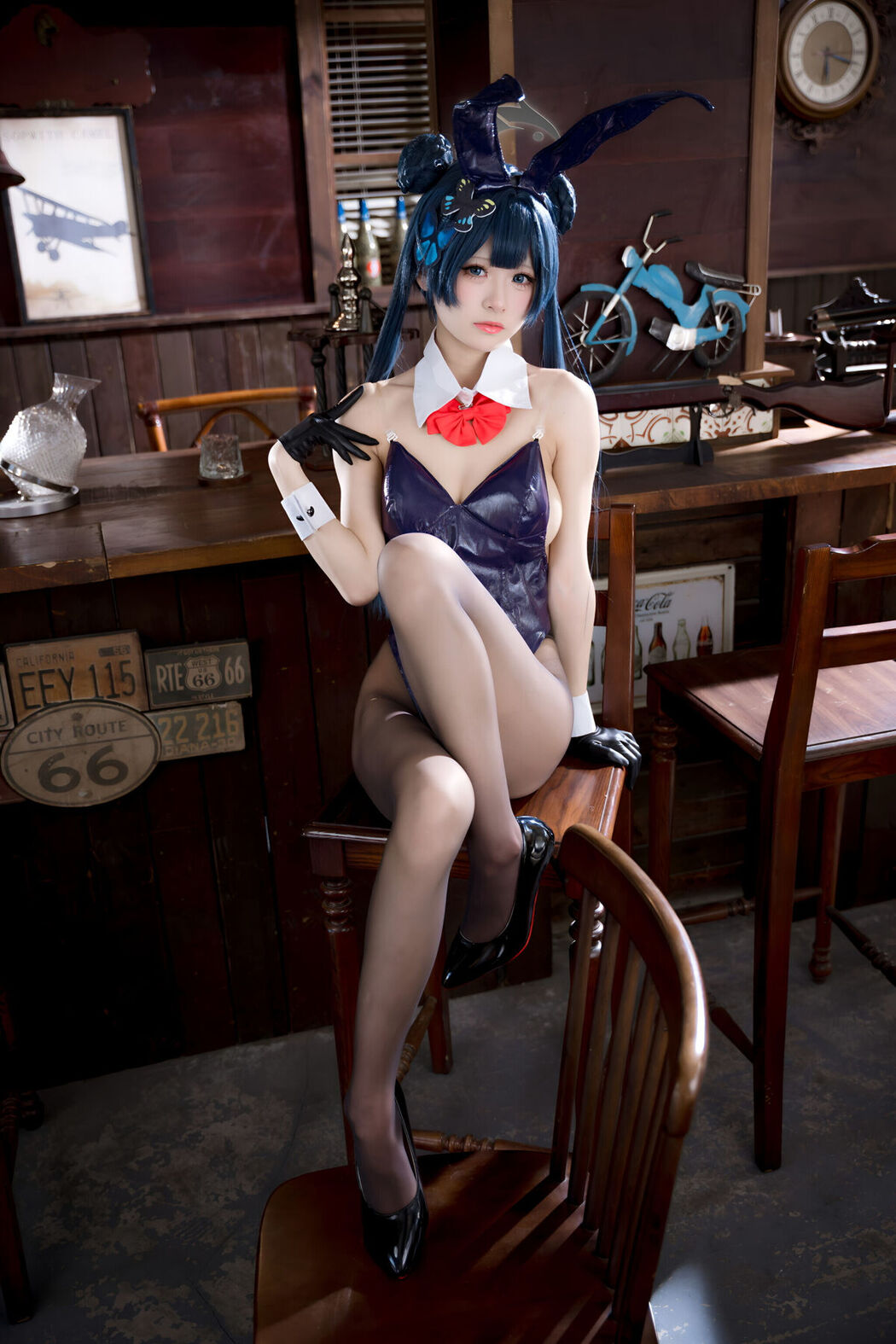 Coser@九柒喵 – 蔚蓝档案 龙华妃咲 兔女郎 (60P)