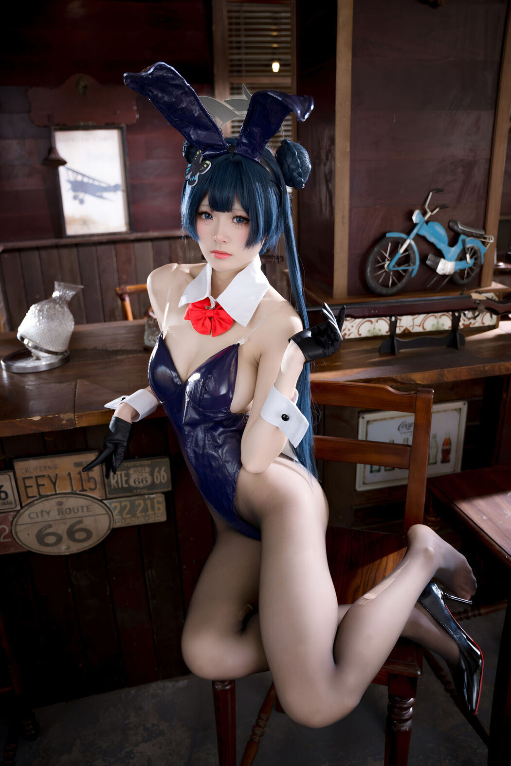 Coser@九柒喵 – 蔚蓝档案 龙华妃咲 兔女郎 (60P)
