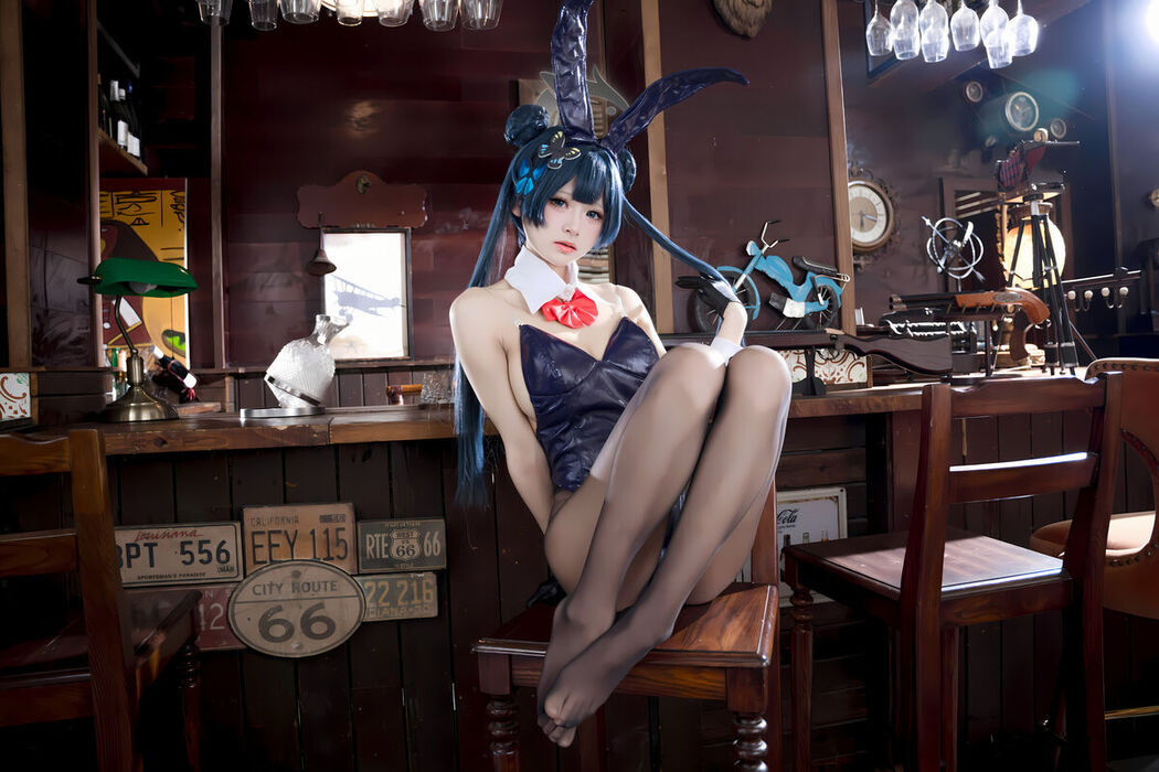 Coser@九柒喵 – 蔚蓝档案 龙华妃咲 兔女郎 (60P)