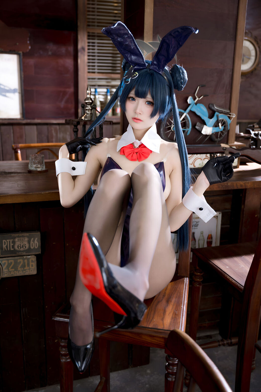 Coser@九柒喵 – 蔚蓝档案 龙华妃咲 兔女郎 (60P)