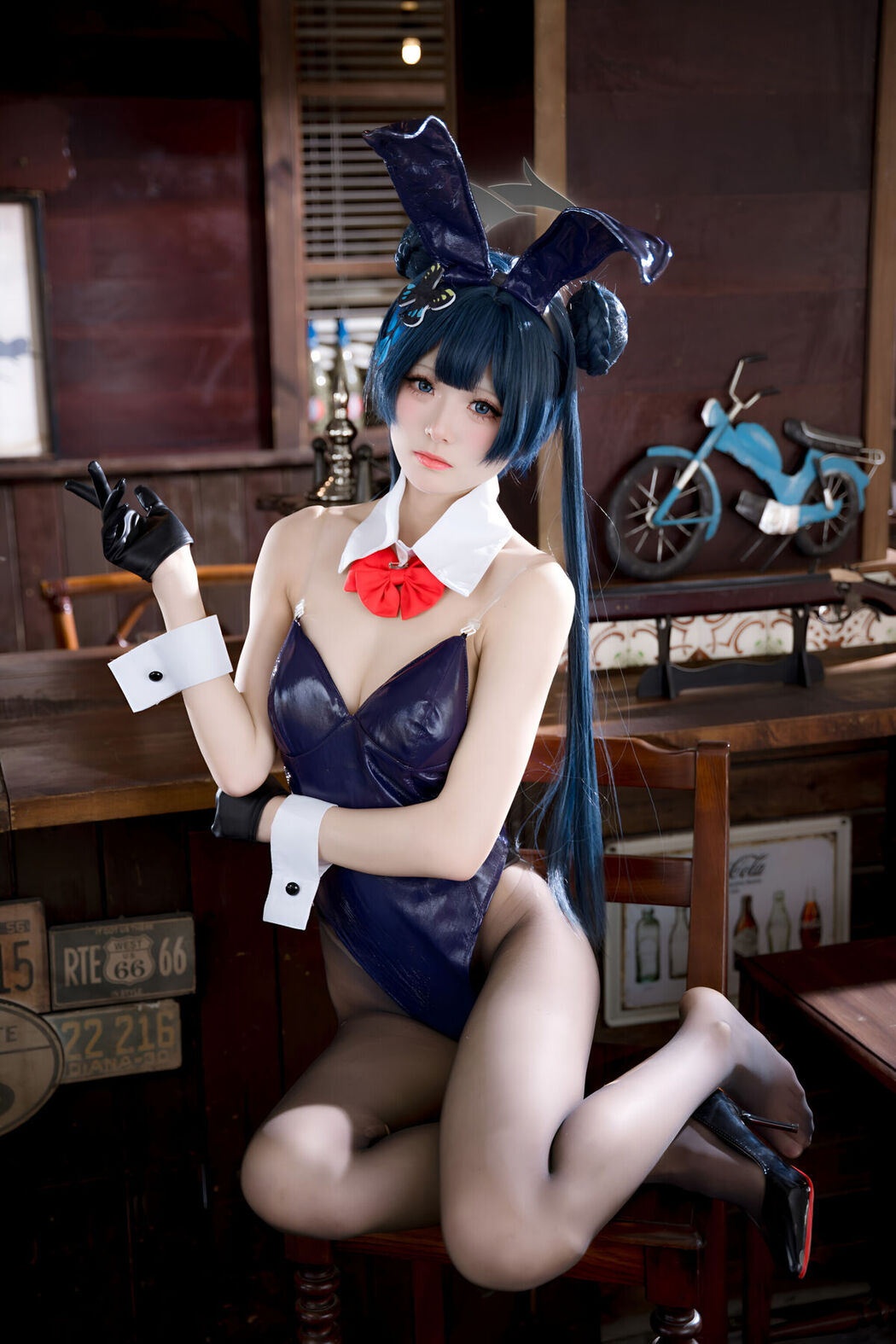 Coser@九柒喵 – 蔚蓝档案 龙华妃咲 兔女郎 (60P)
