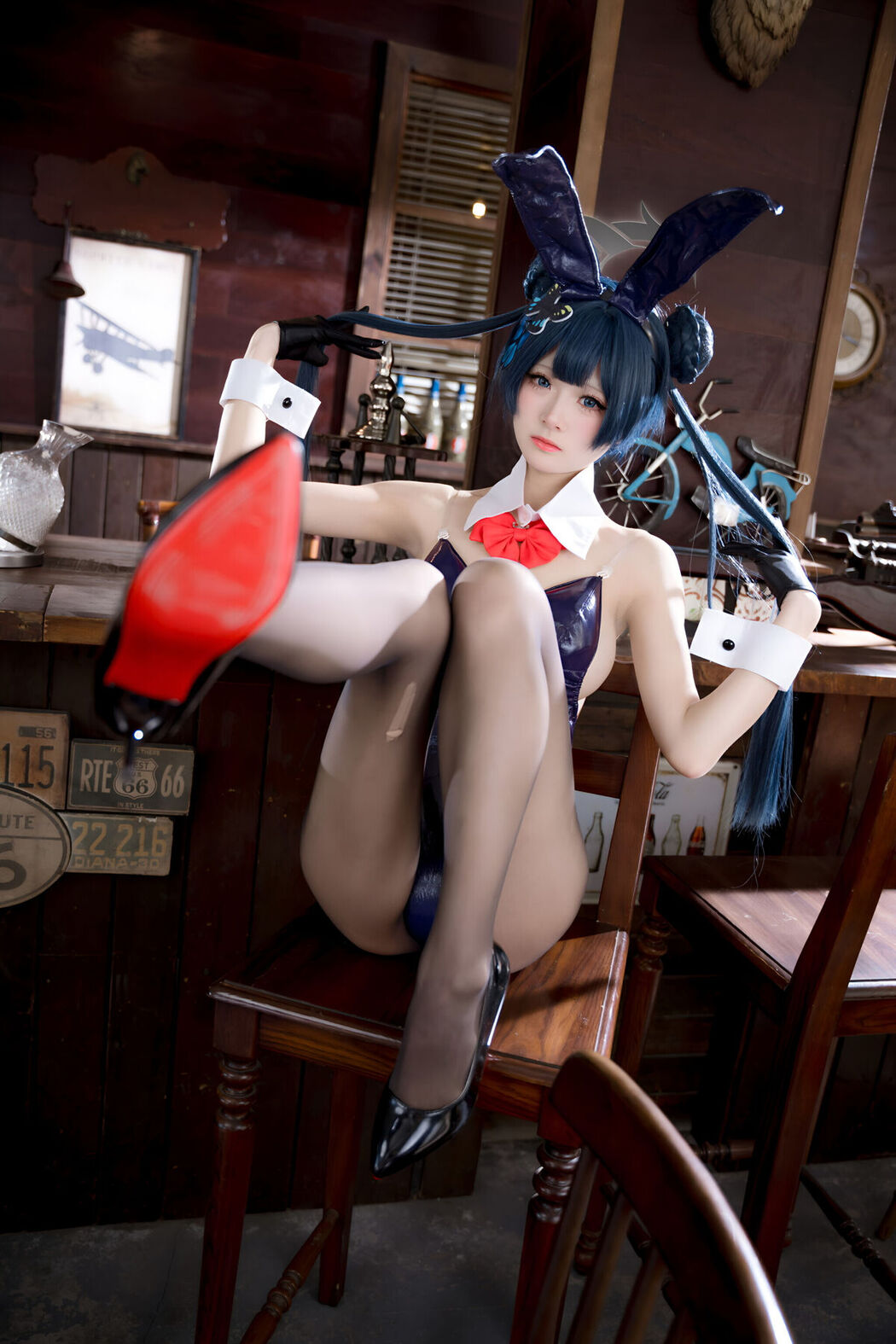 Coser@九柒喵 – 蔚蓝档案 龙华妃咲 兔女郎 (60P)