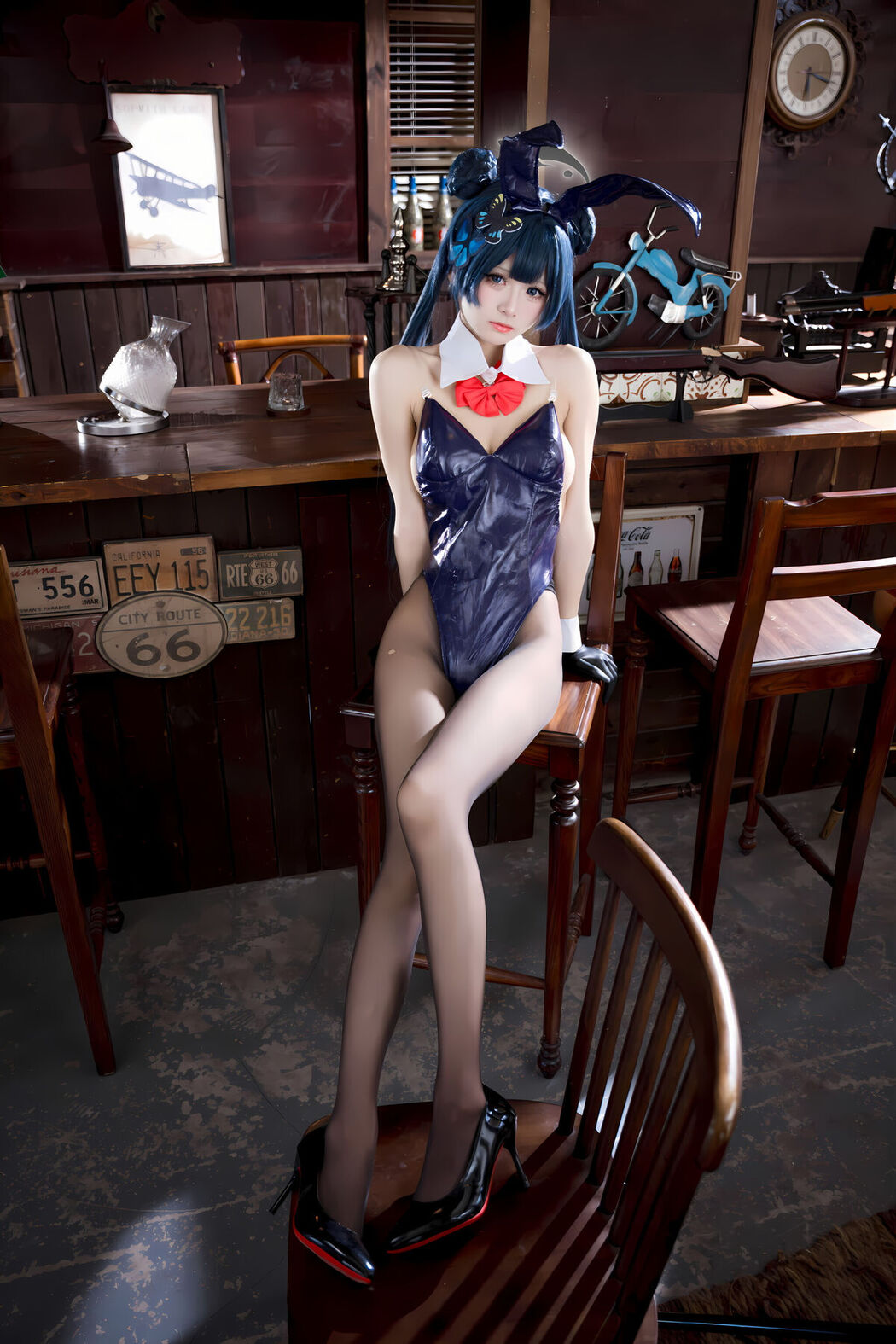Coser@九柒喵 – 蔚蓝档案 龙华妃咲 兔女郎 (60P)