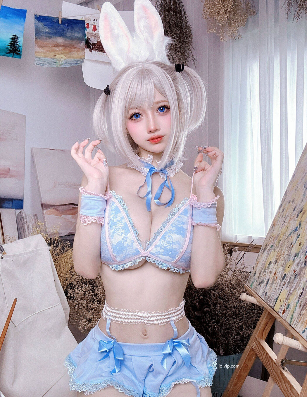 Coser@沖田凜花Rinka – 蓝色兔子 (71P – 2V)