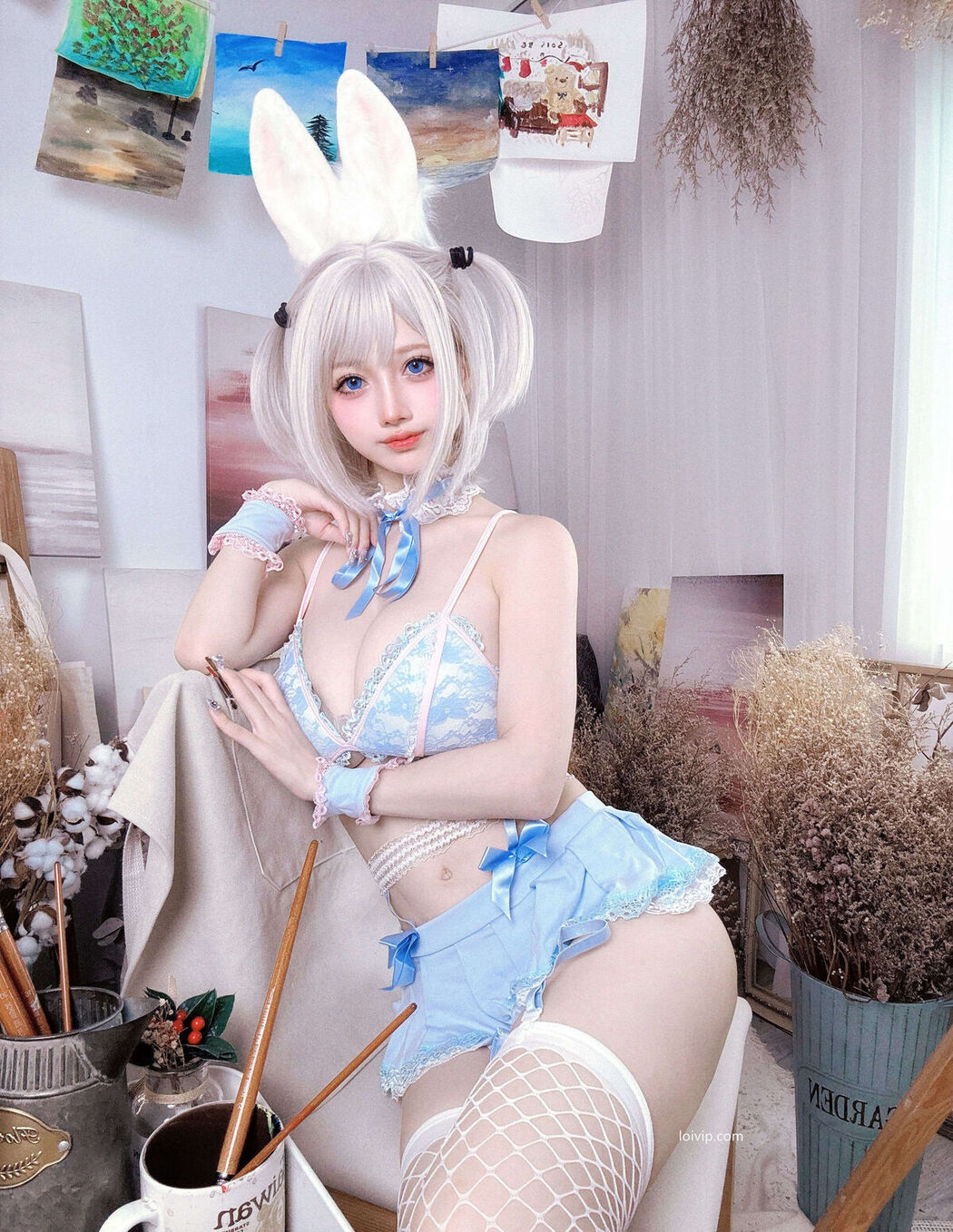 Coser@沖田凜花Rinka – 蓝色兔子 (71P – 2V)