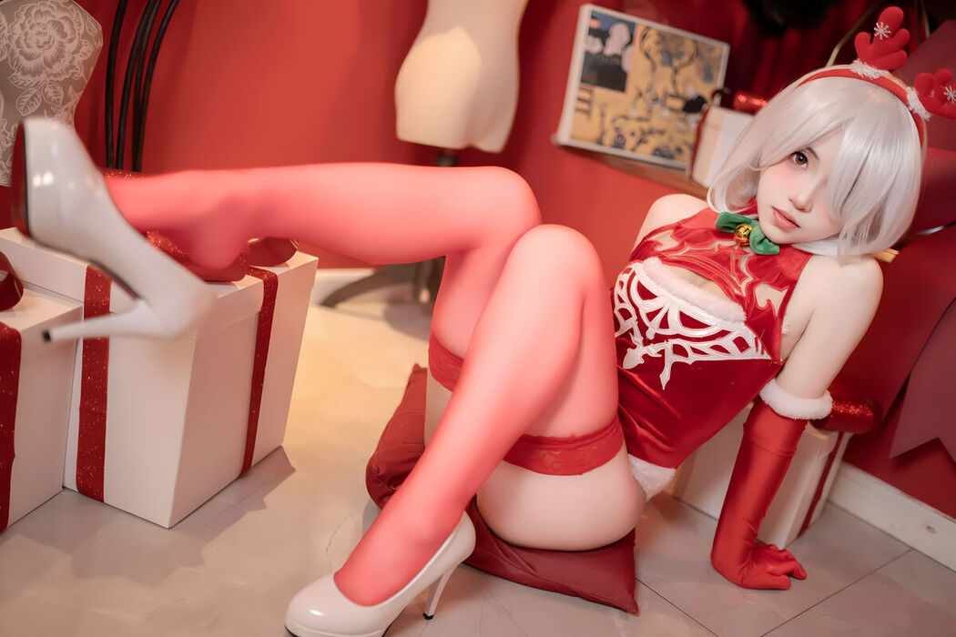 Coser@Bangni邦尼 – 圣诞尼尔 红裙御姐 Part02 (67P)