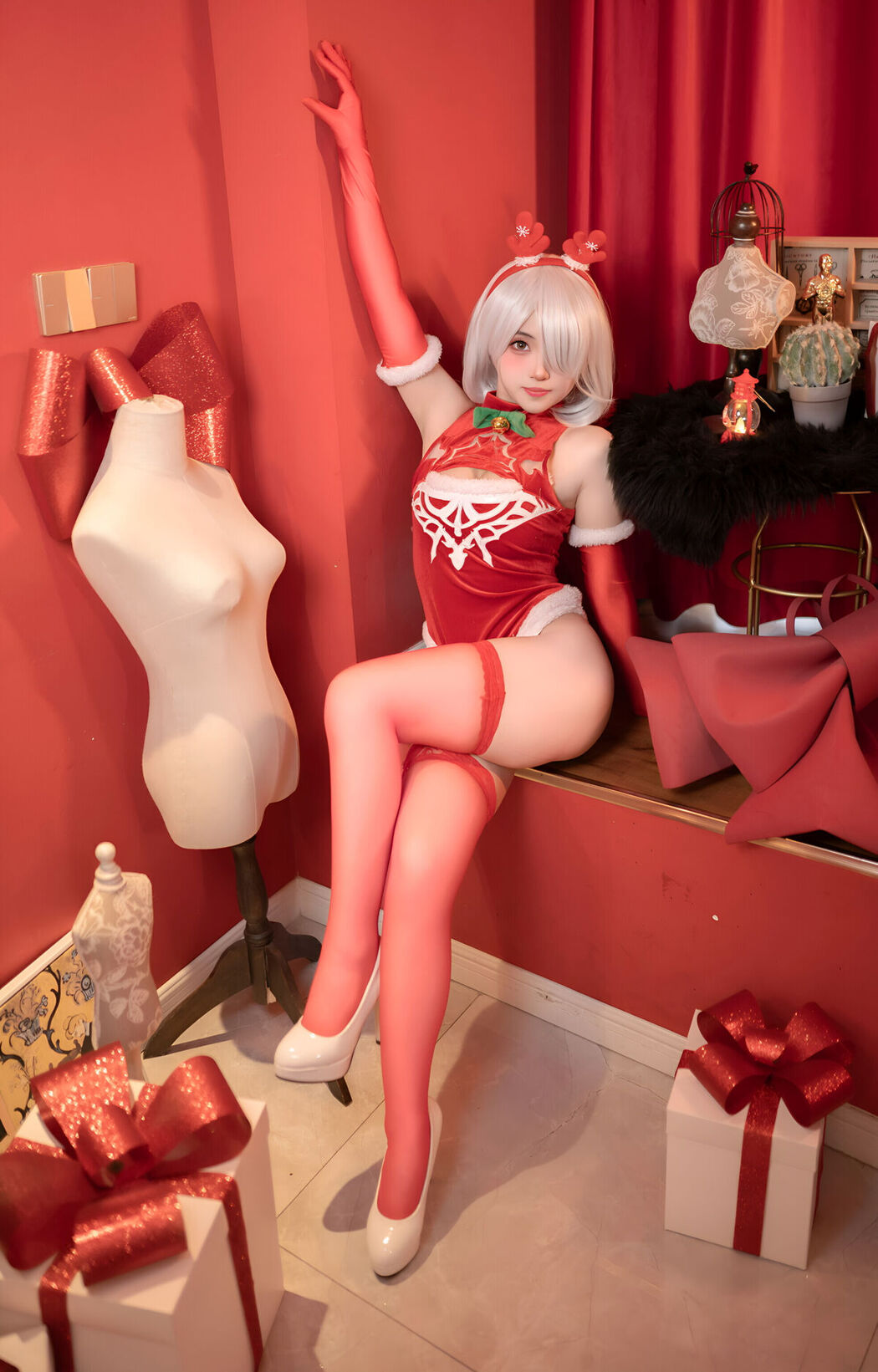 Coser@Bangni邦尼 – 圣诞尼尔 红裙御姐 Part02 (67P)