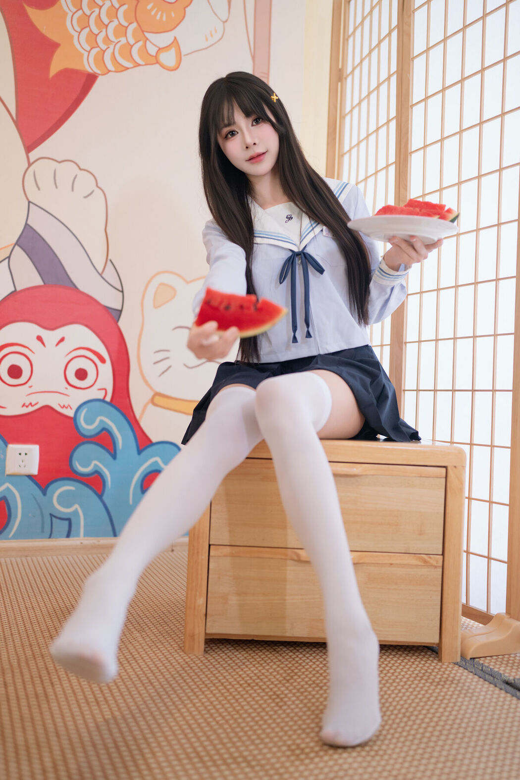 Coser@吃了个迟 – 夏日呓语 Part01 (55P)