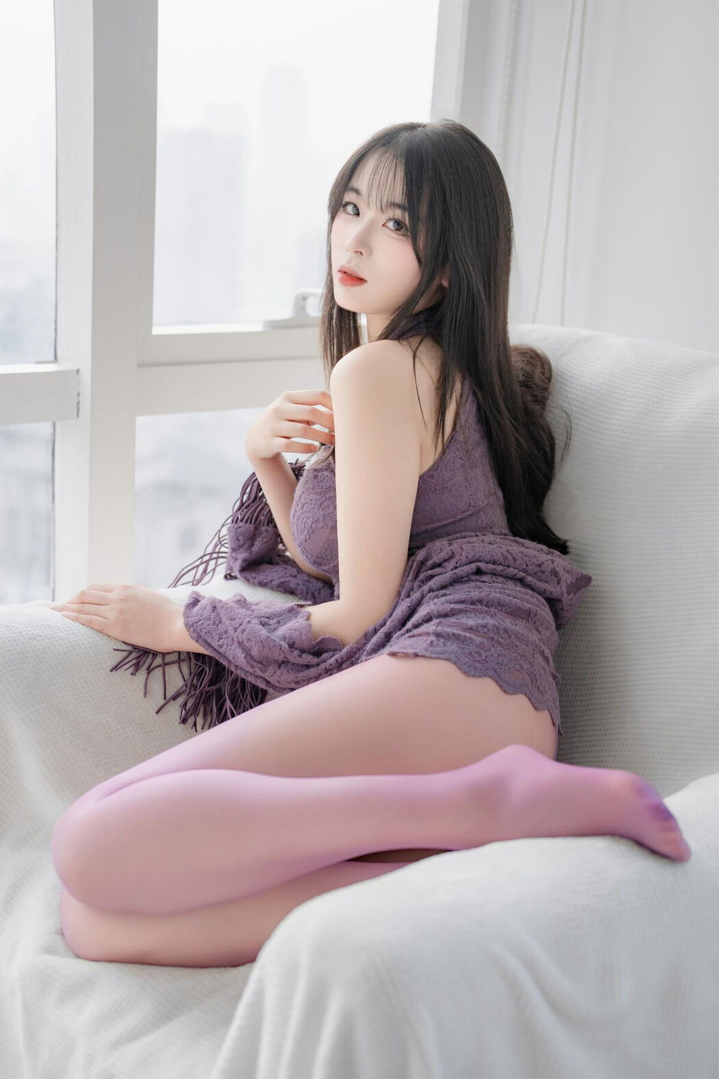 Coser@轩萧学姐 – 紫色旗袍 Part02 (71P)