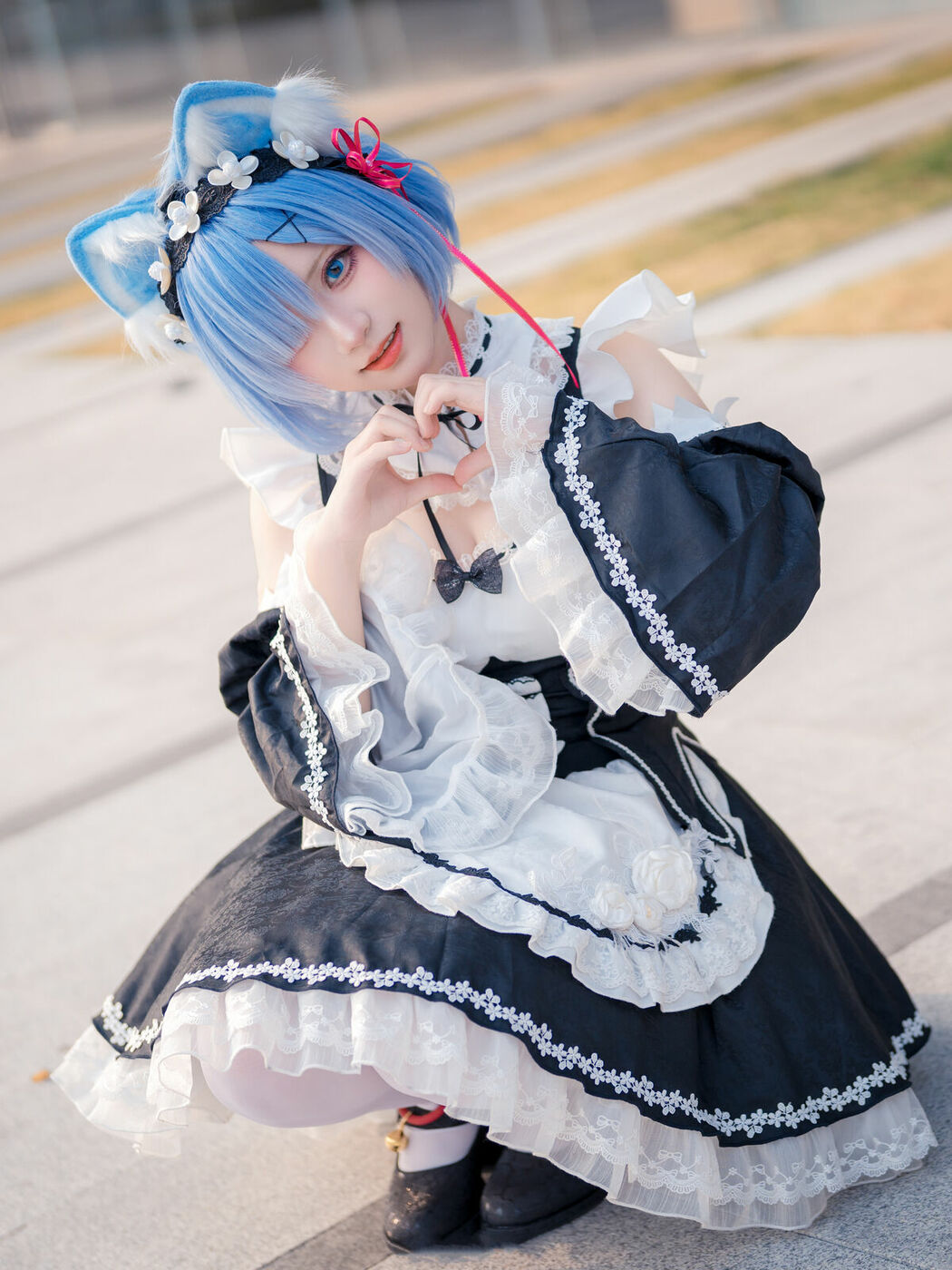 Coser@花柒Hana – 萤火虫动漫嘉年华 猫猫蕾姆 Part01 (55P)