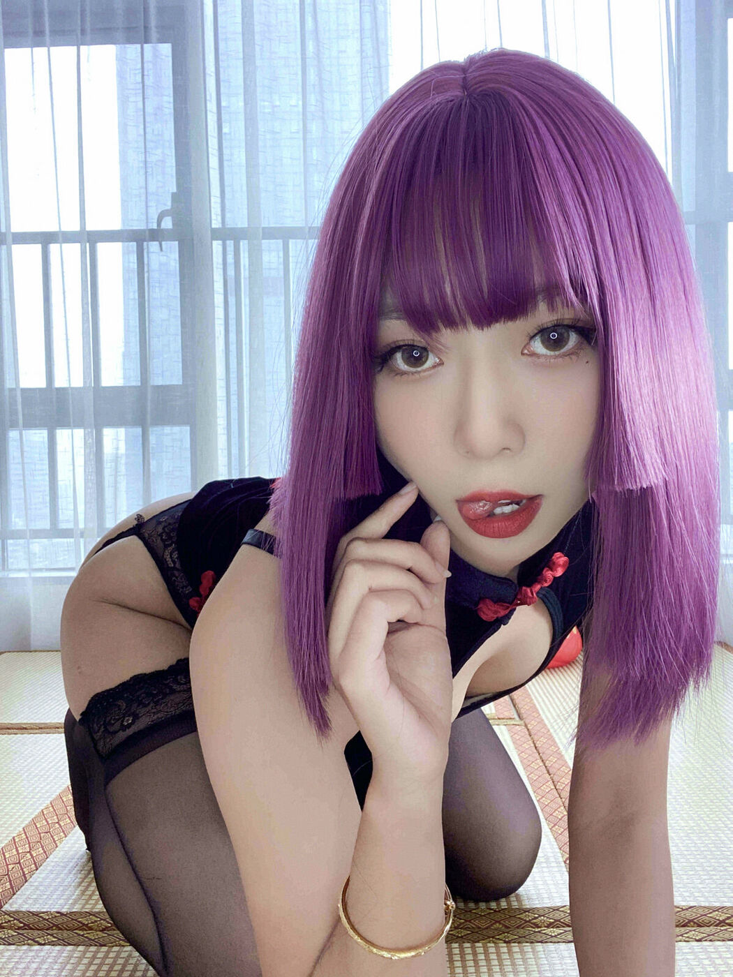 Coser@Money冷冷 – 高叉旗袍蕾丝裙 Part01 (55P)