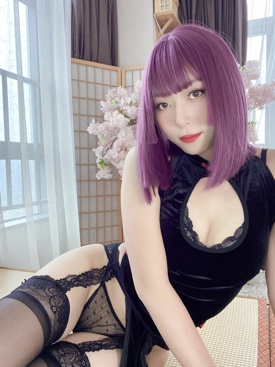 Coser@Money冷冷 – 高叉旗袍蕾丝裙 Part02 (54P)