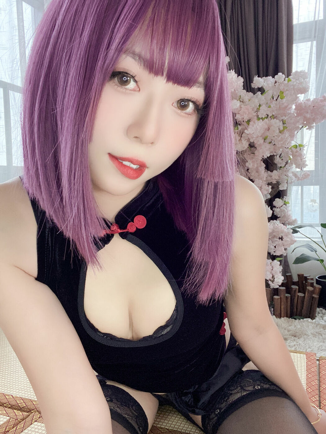 Coser@Money冷冷 – 高叉旗袍蕾丝裙 Part01 (55P)