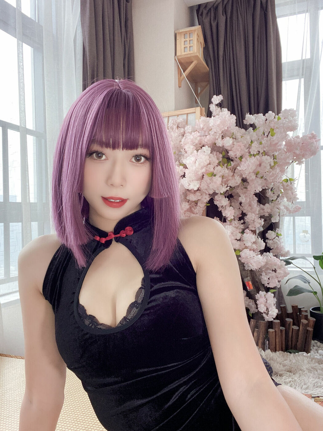 Coser@Money冷冷 – 高叉旗袍蕾丝裙 Part01 (55P)