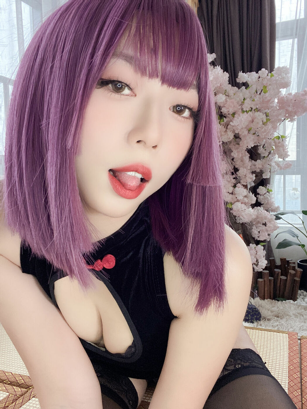 Coser@Money冷冷 – 高叉旗袍蕾丝裙 Part01 (55P)