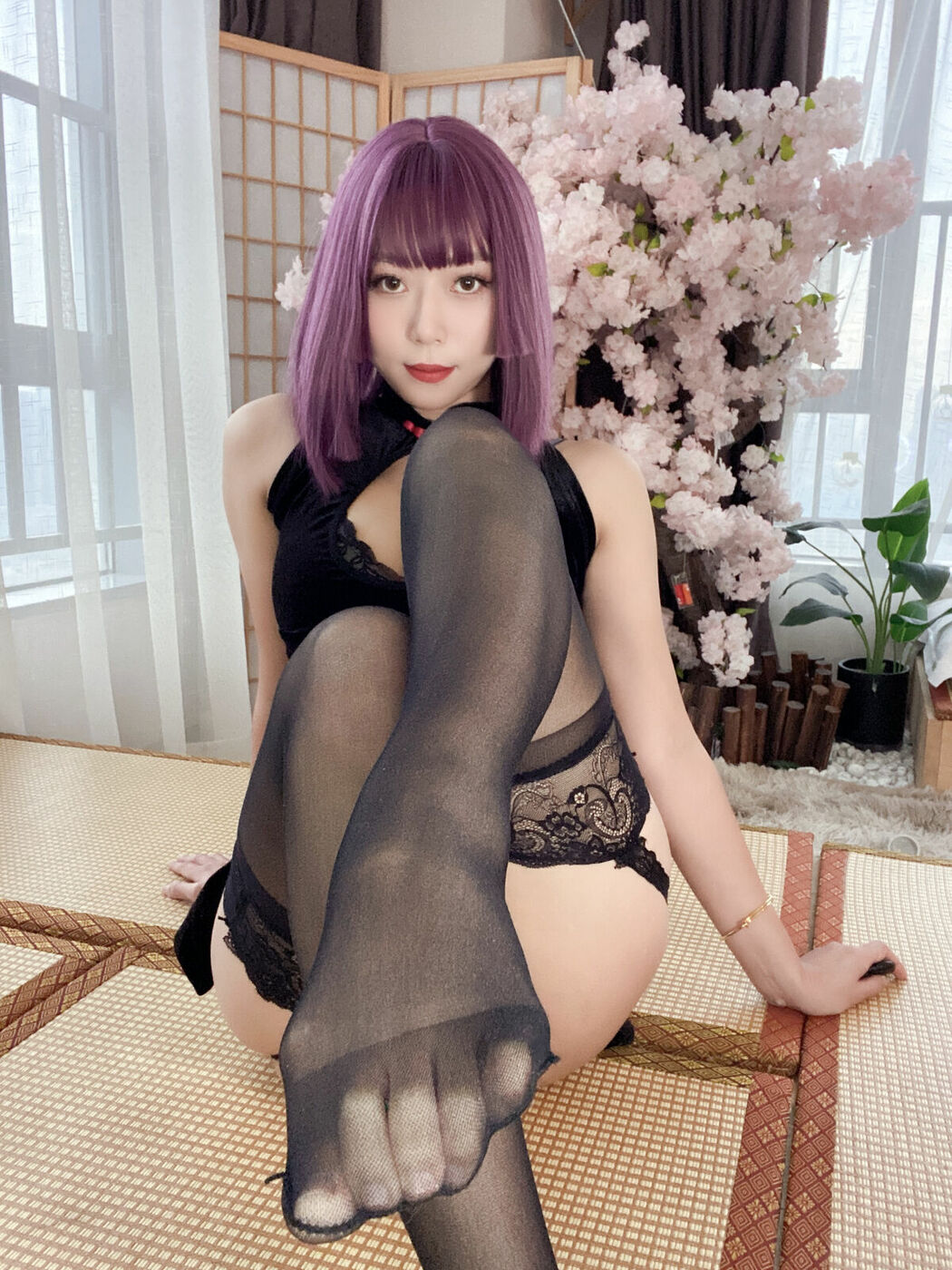 Coser@Money冷冷 – 高叉旗袍蕾丝裙 Part02 (54P)