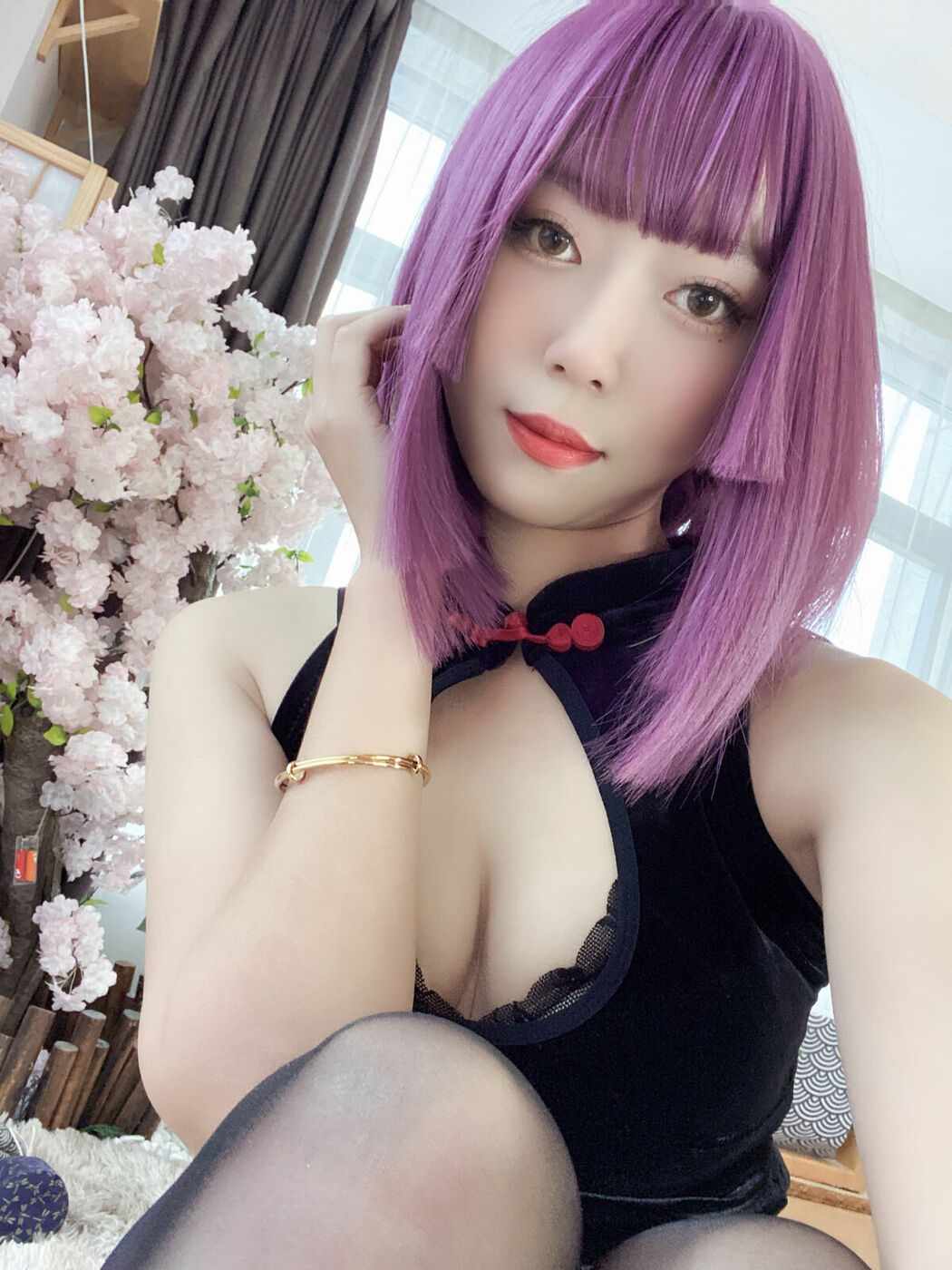 Coser@Money冷冷 – 高叉旗袍蕾丝裙 Part02 (54P)