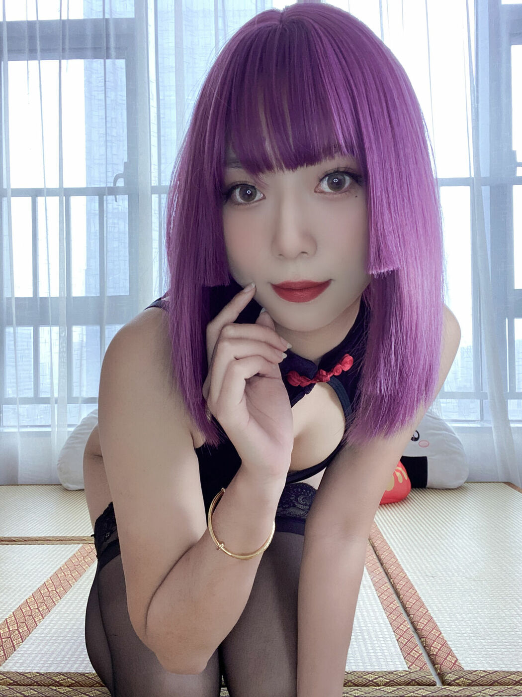 Coser@Money冷冷 – 高叉旗袍蕾丝裙 Part01 (55P)