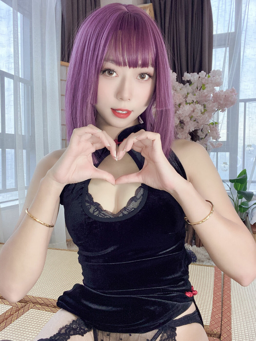 Coser@Money冷冷 – 高叉旗袍蕾丝裙 Part02 (54P)