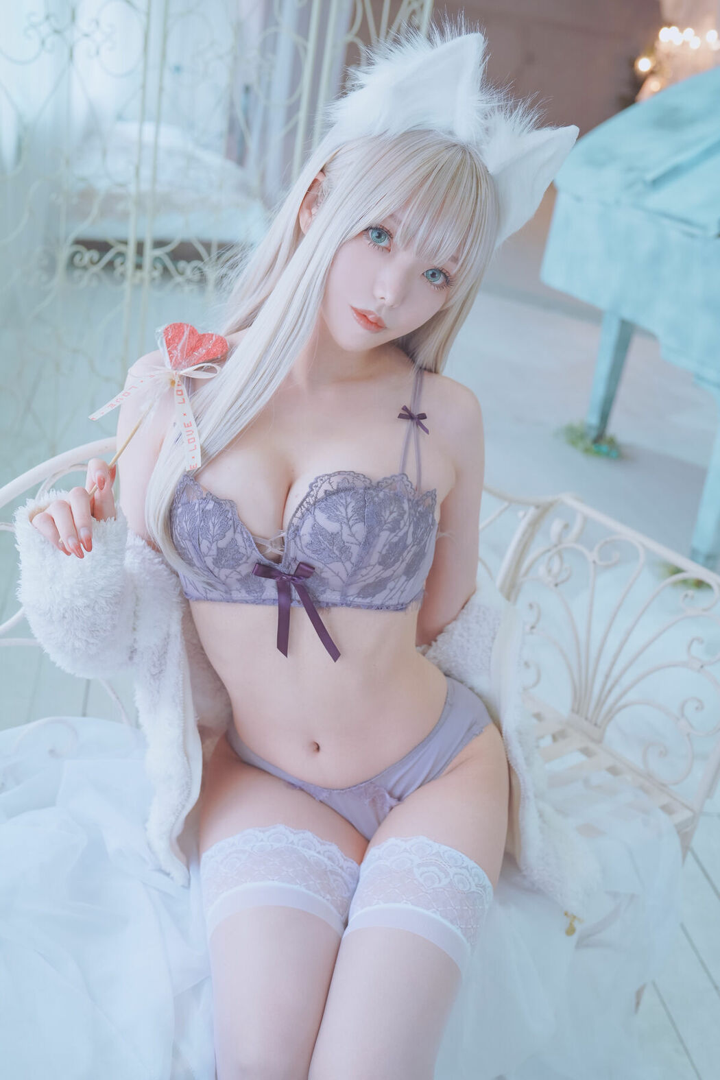 Coser@くろてぃあ くろ – KEMOMIMI WHITE Lingerie (56P)