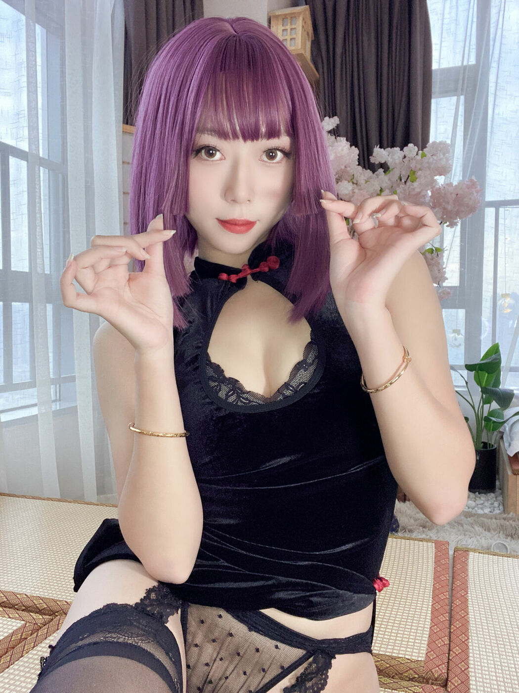 Coser@Money冷冷 – 高叉旗袍蕾丝裙 Part02 (54P)