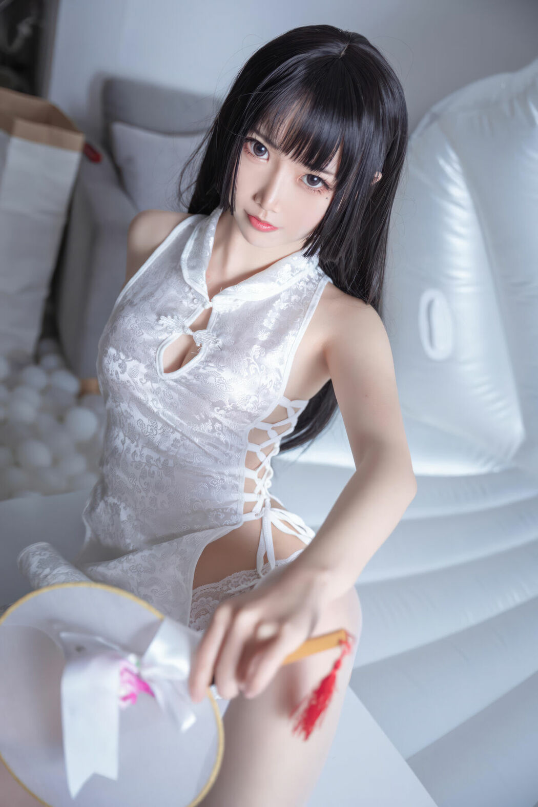 Coser@面饼仙儿 – 白色旗袍 (61P)
