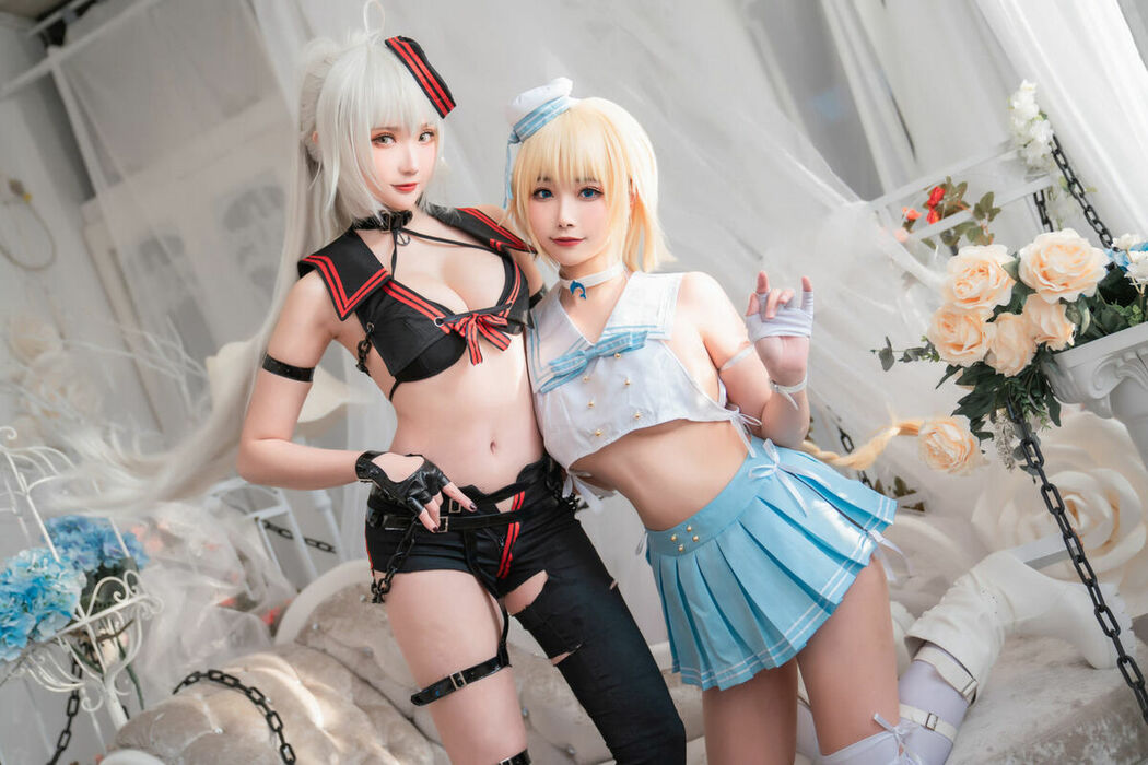 Coser@Momoko葵葵 And 瓜希酱 – FATE 黑白贞德 (61P)