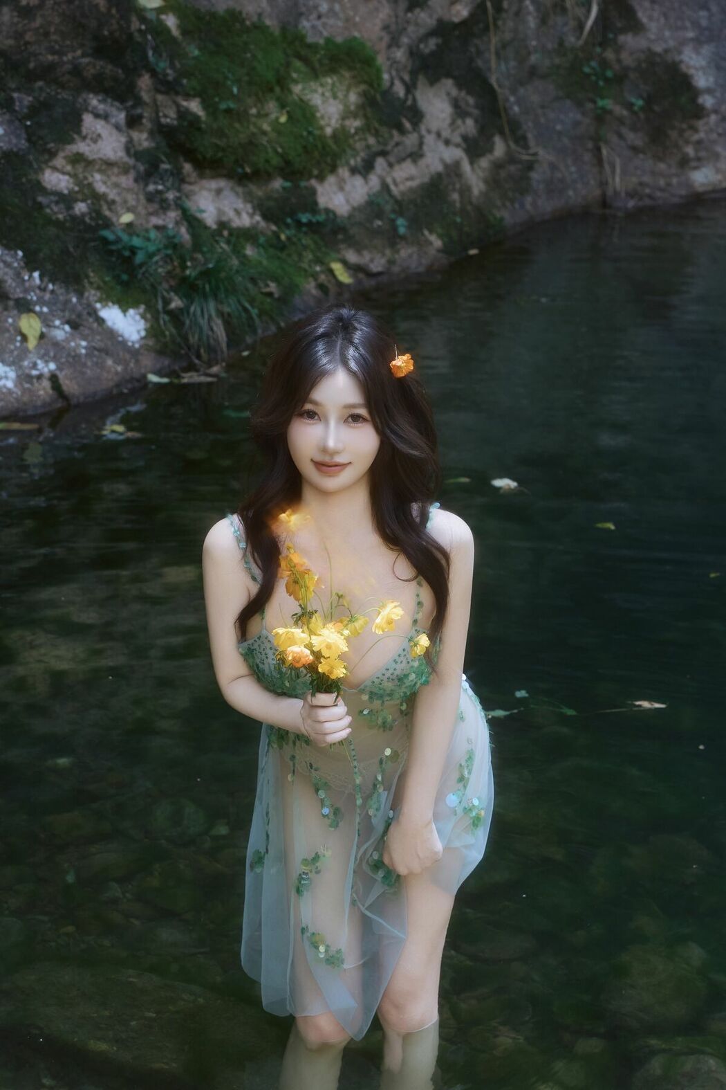 XiuRen秀人网 Uncensored Yin Tian Tian 尹甜甜 – R18 秀人网模特 溪水边 (74P)