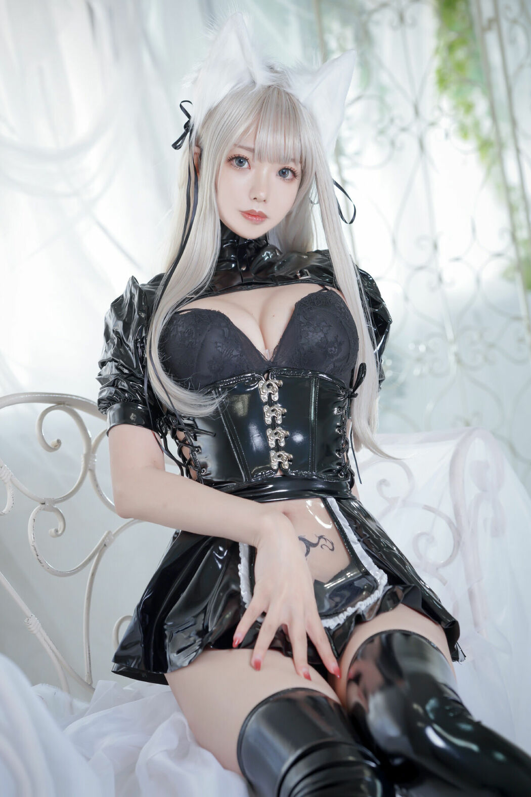 Coser@くろてぃあ くろ – KEMOMIMI WHITE Maid (61P)