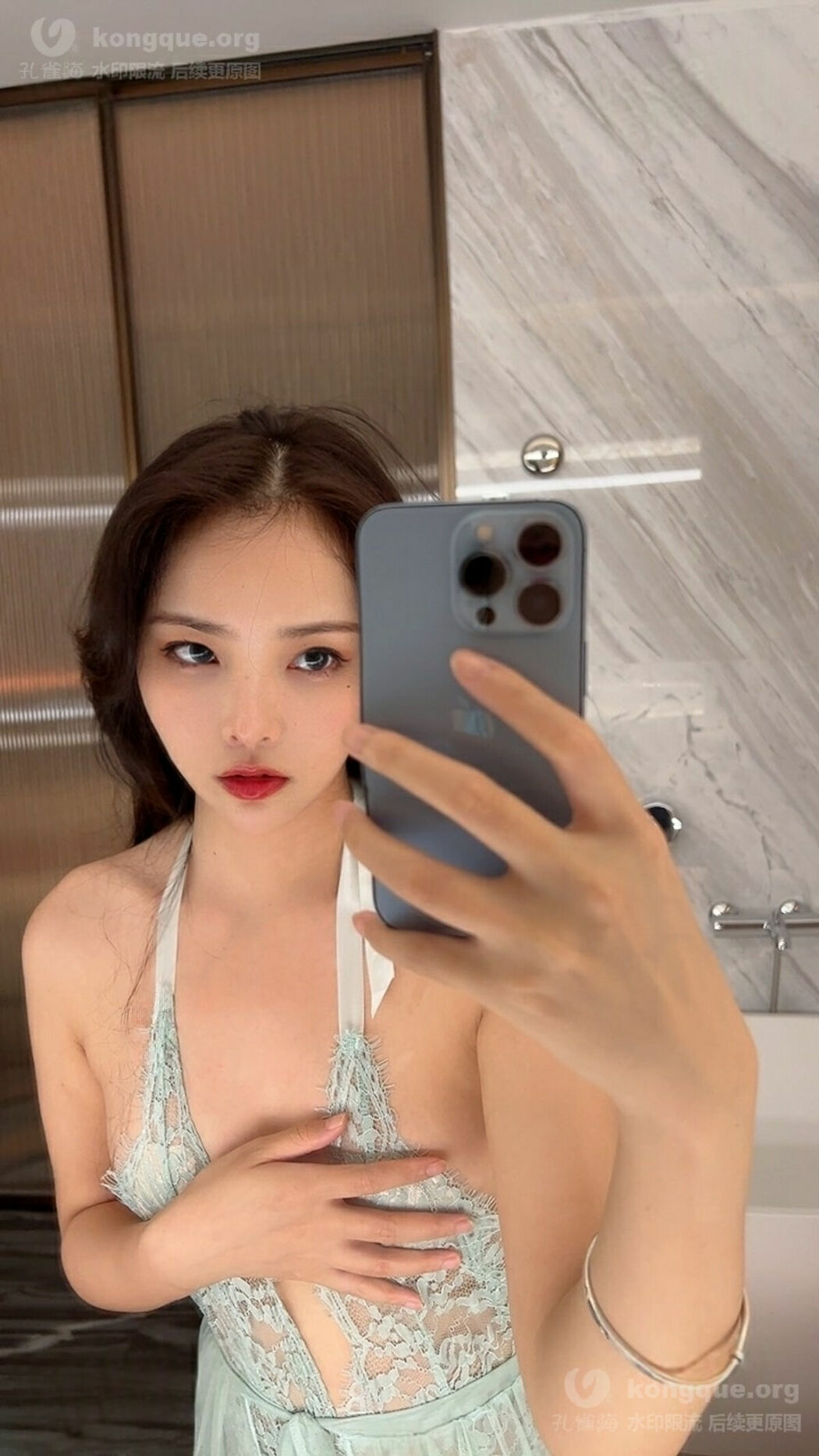 Coser@苏嫣嫣阿姨 – 蓝色薄纱裙 (39P – 4V)