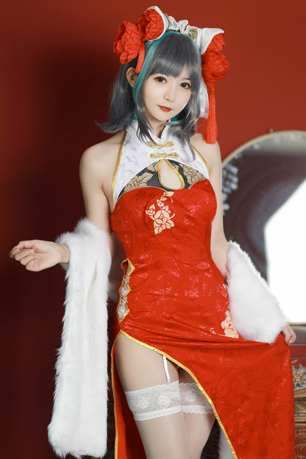 Coser@51酱 – 碧蓝航线-柴郡新春旗袍 (13P) Cover Photo