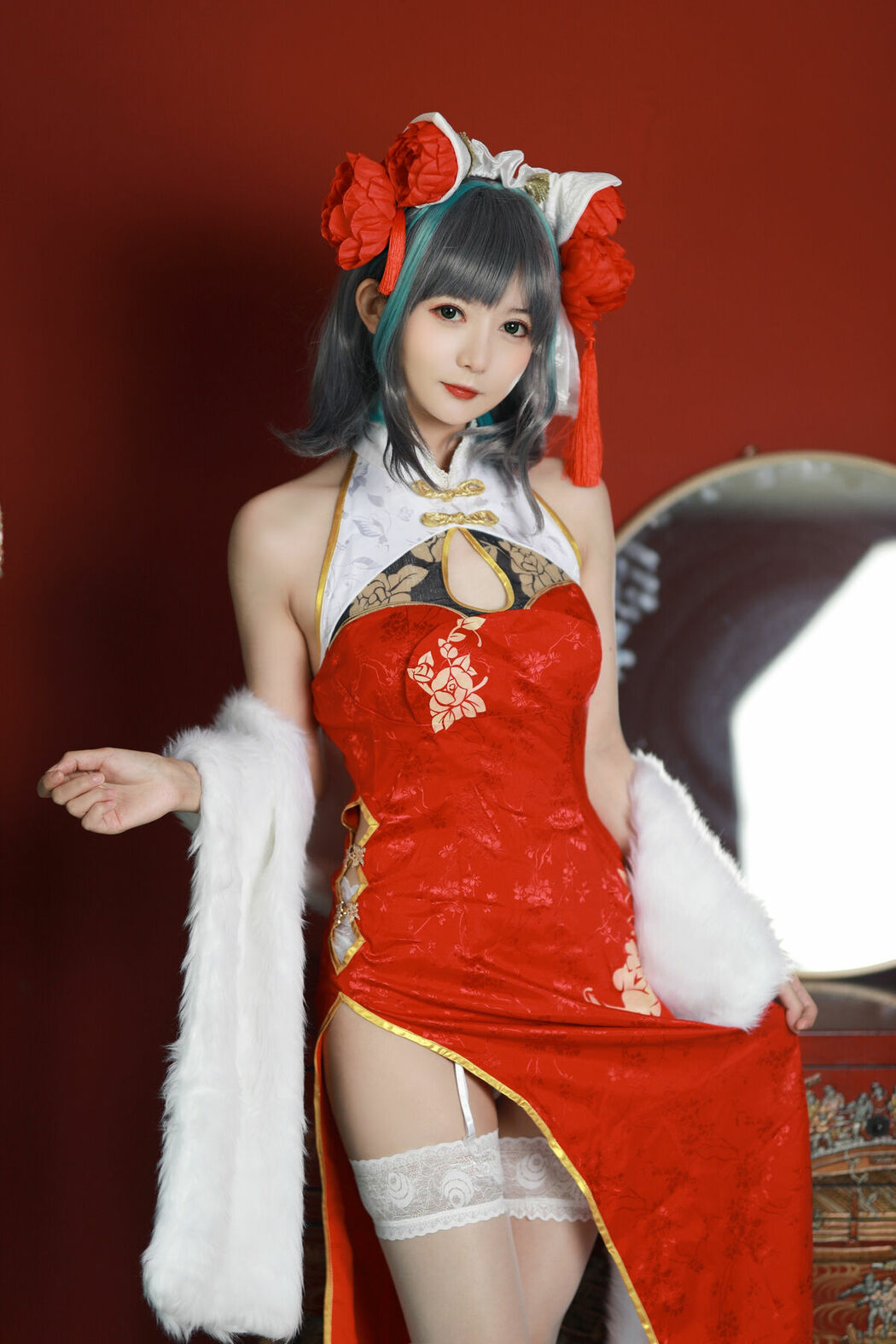 Coser@51酱 – 碧蓝航线-柴郡新春旗袍 (13P)