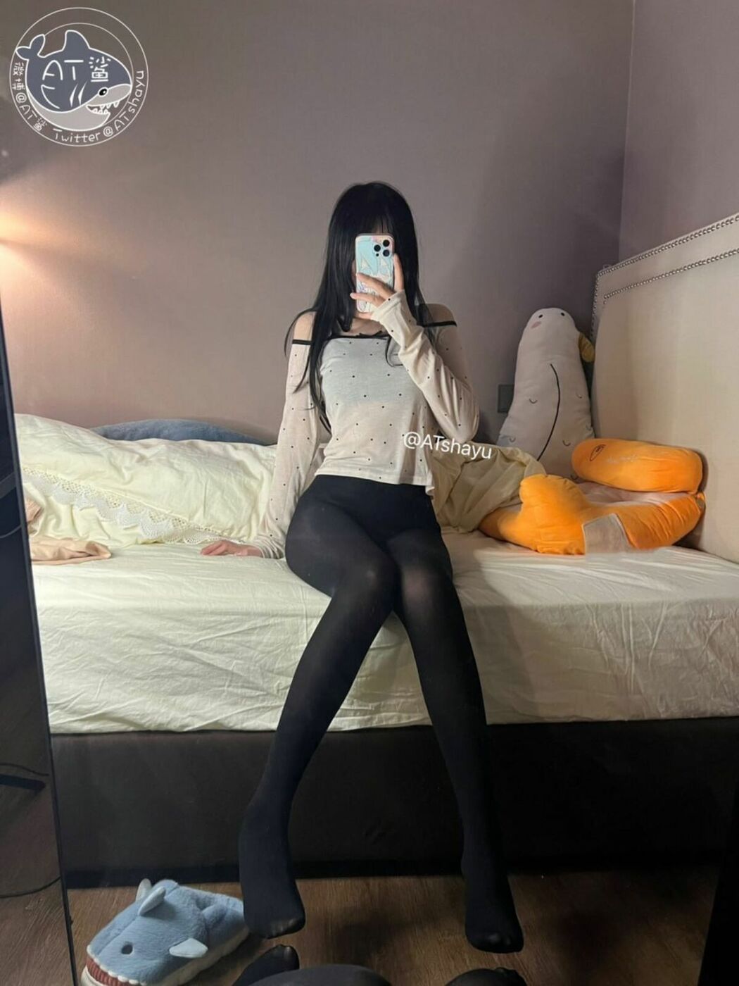 Coser@AT鲨 – 原相机质感黑裤袜 (59P – 3V)