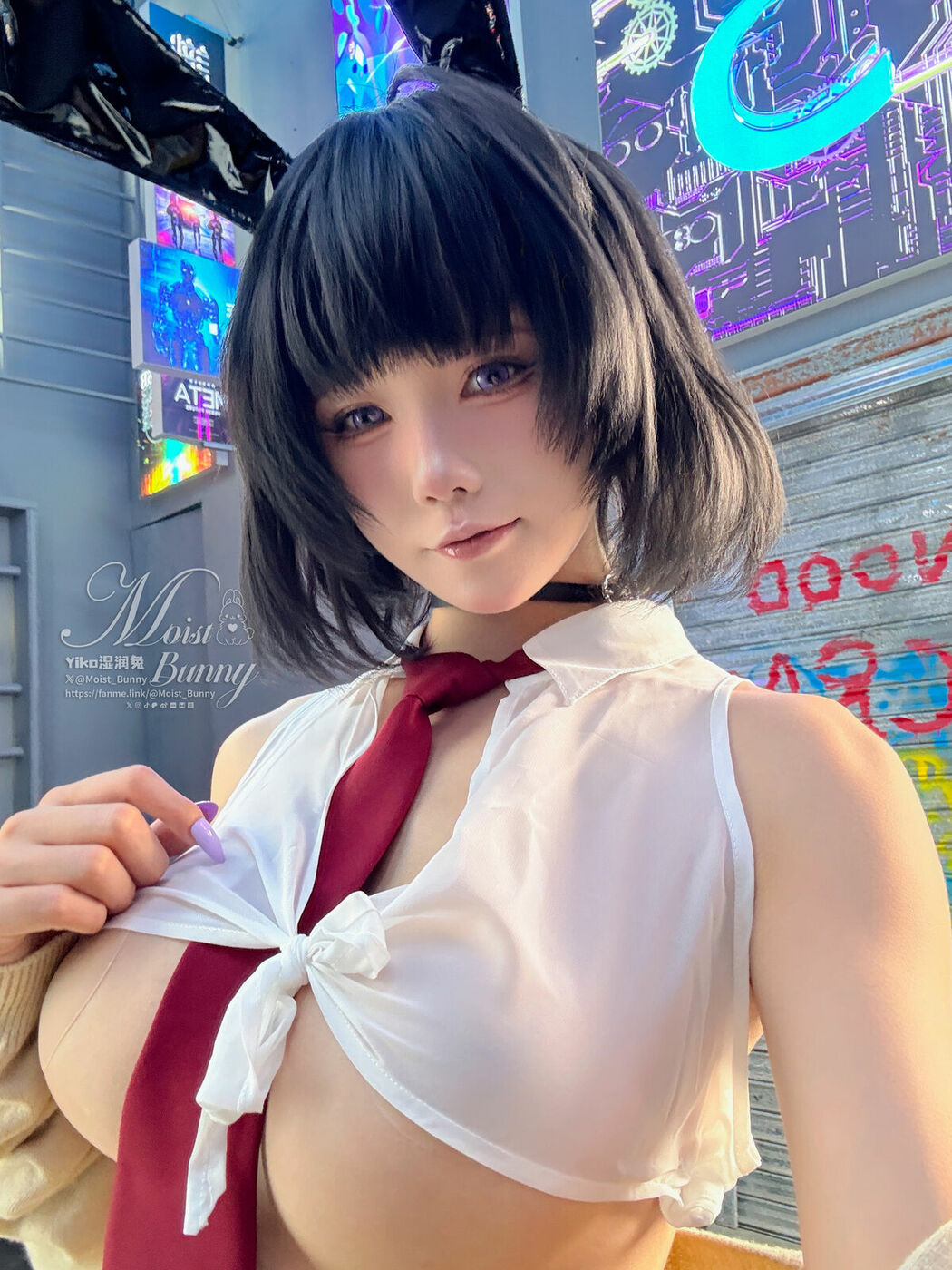 Coser@黏黏团子兔 – 10月作品 賽博逆JK 提线木偶 (88P – 3V)
