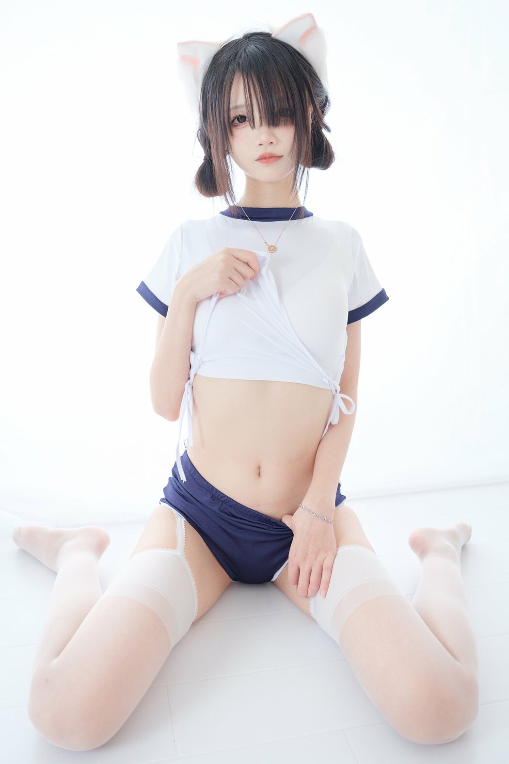 Coser@五更百鬼 – 舰长 体操服 猫耳 (26P) Cover Photo