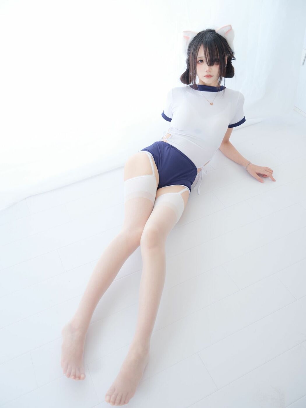 Coser@五更百鬼 – 舰长 体操服 猫耳 (26P)